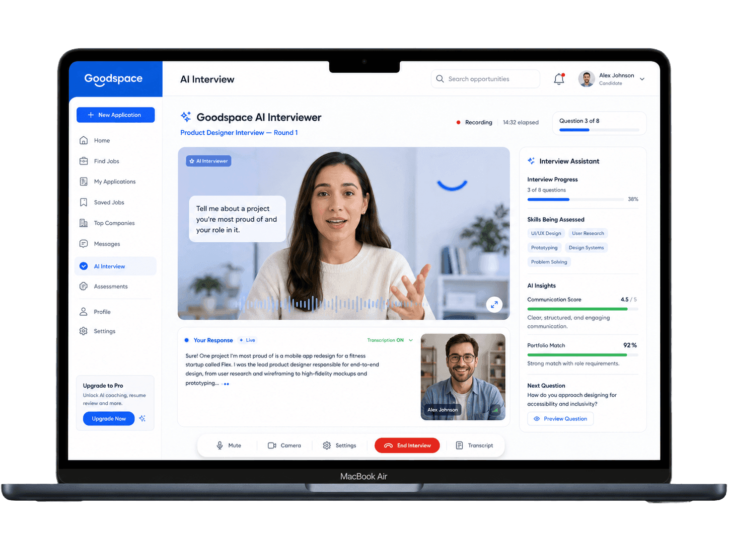 GoodSpace AI Interviewer dashboard