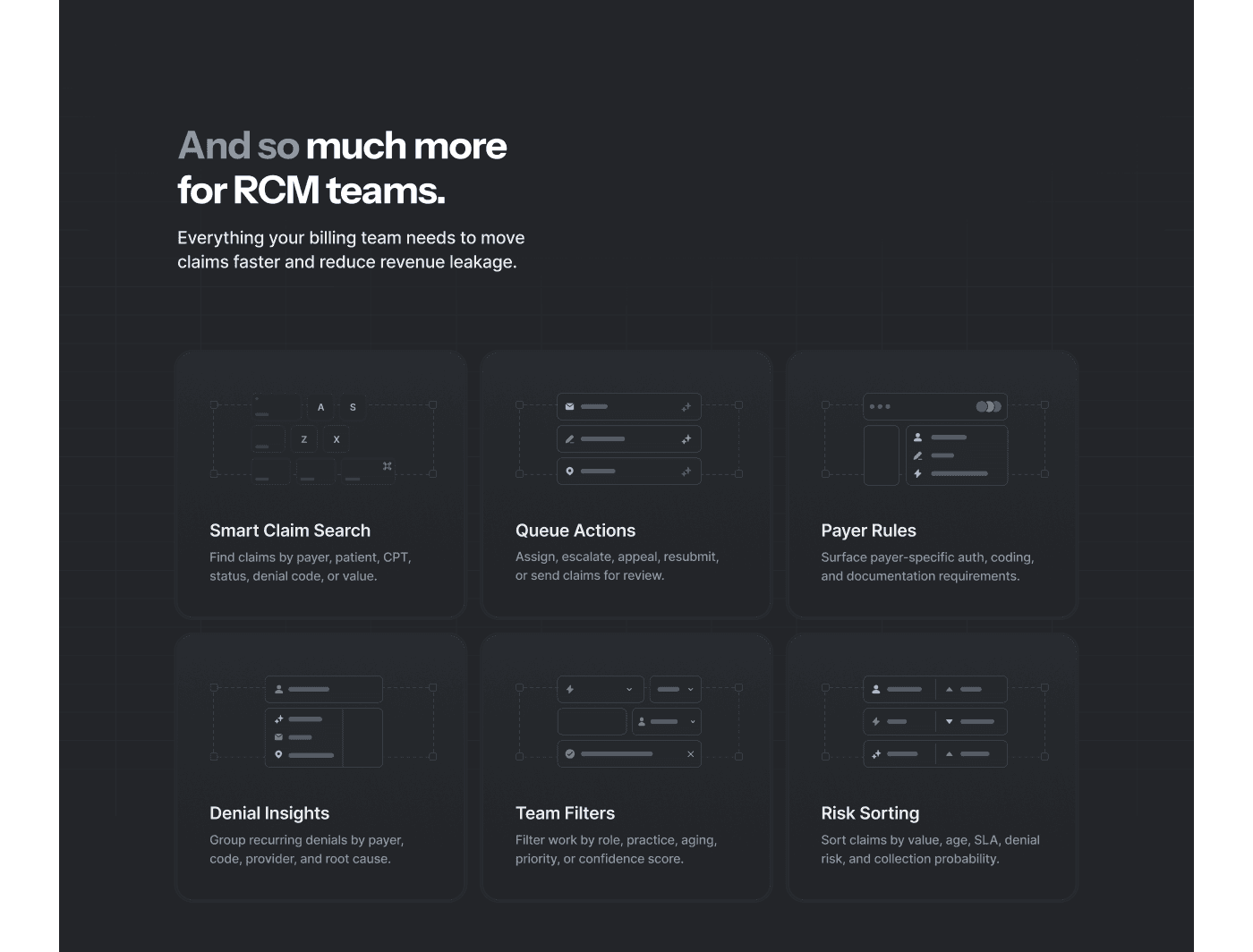 Kontrol feature grid for RCM teams