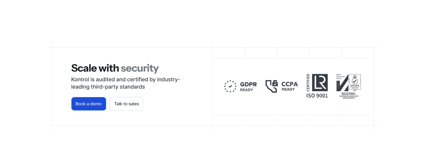Kontrol scale with security and compliance logos